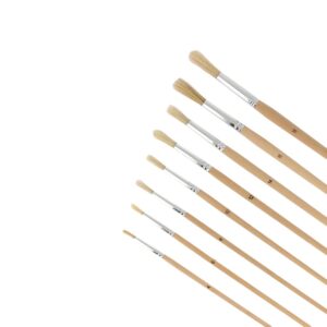 Pinceaux ronds à tableau en soie blanche