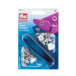 Boutons pression Jersey blanc anneaux Ø 10 mm